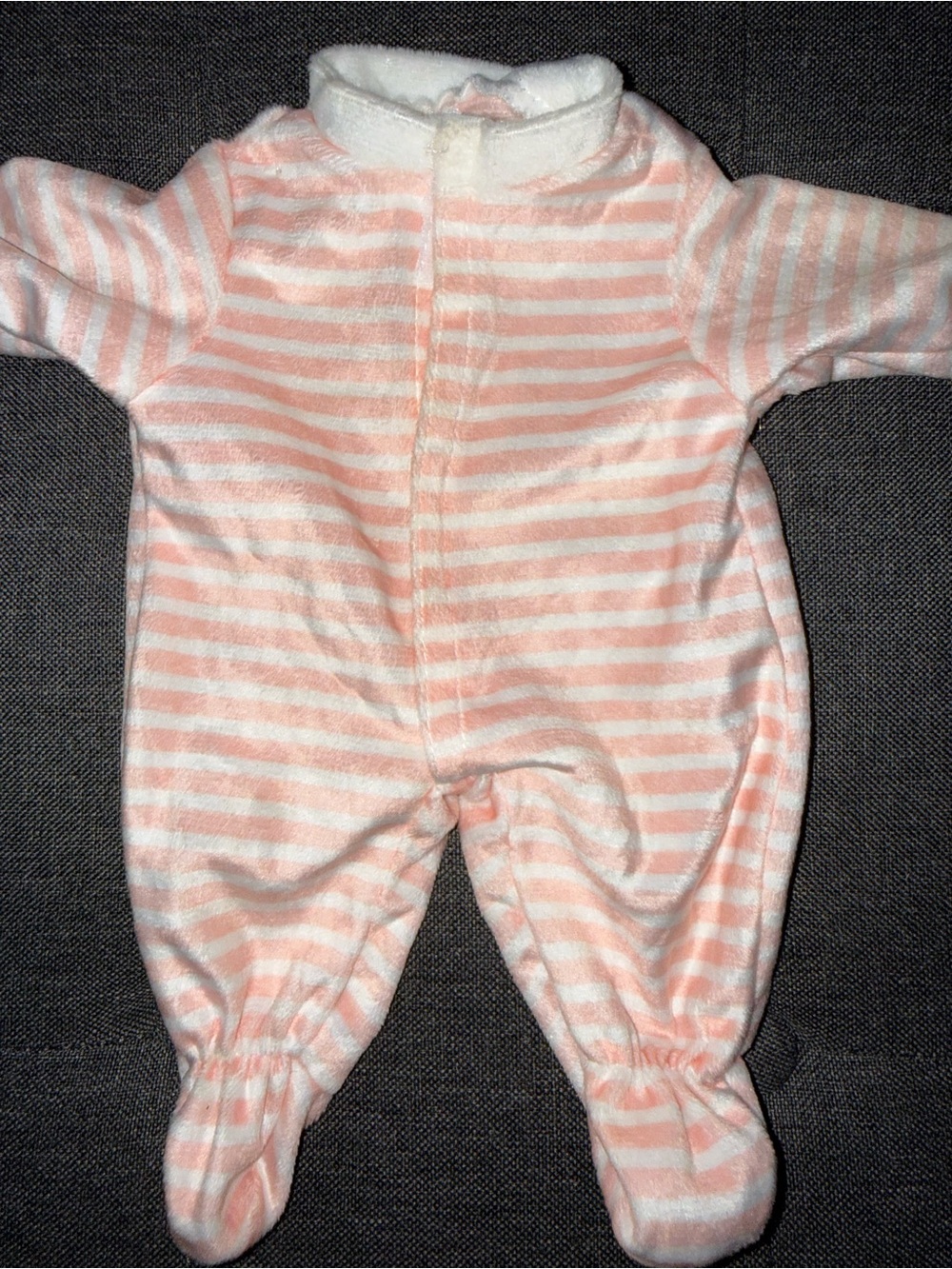 Baby doll sleeper pink white soft zip up